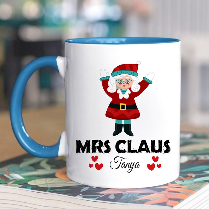 Personalized Coffee Mug Gifts For Couples Funny Santa Claus Red Heart Custom Name Accent Cup For Anniversary Valentines
