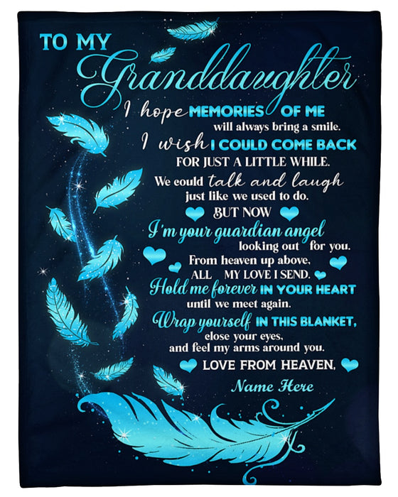 Personalized Memorial Blanket To My Granddaughter I Hope Memories Of Me Will Always Bring A Smile From Grandma Grandpa