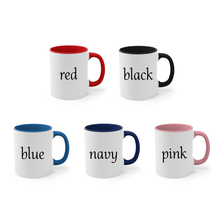 Personalized Coffee Mug For Auntie From Niece Nephew Navy Small Heart Colorful Rainbow Custom Name Gifts For Christmas