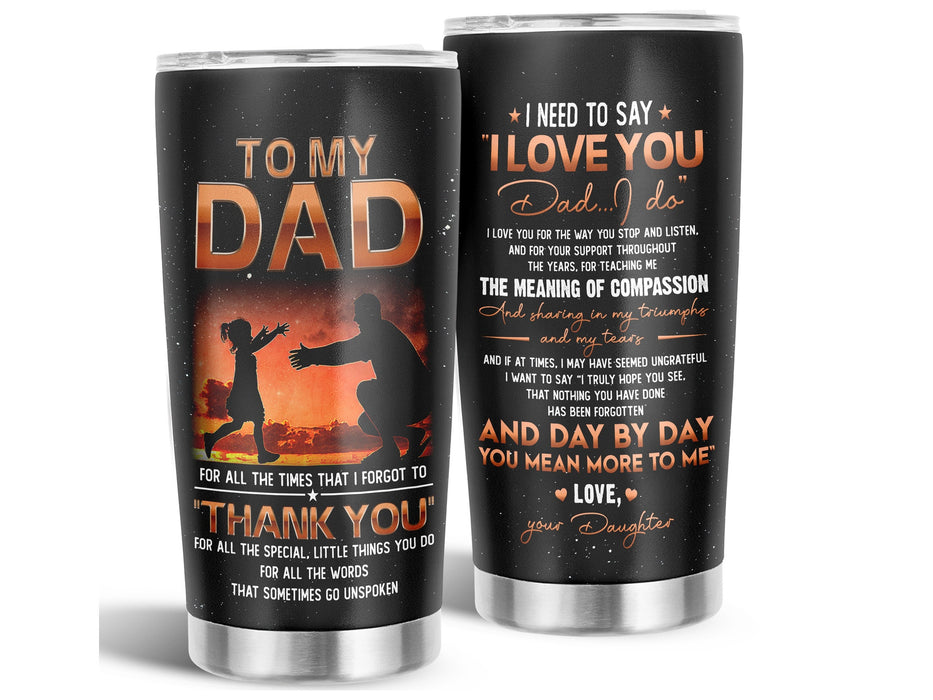 Personalized To My Daddy Tumbler From Daughter Silhouette Go Unspoken Custom Name 20oz Travel Cup Gifts For Birthday