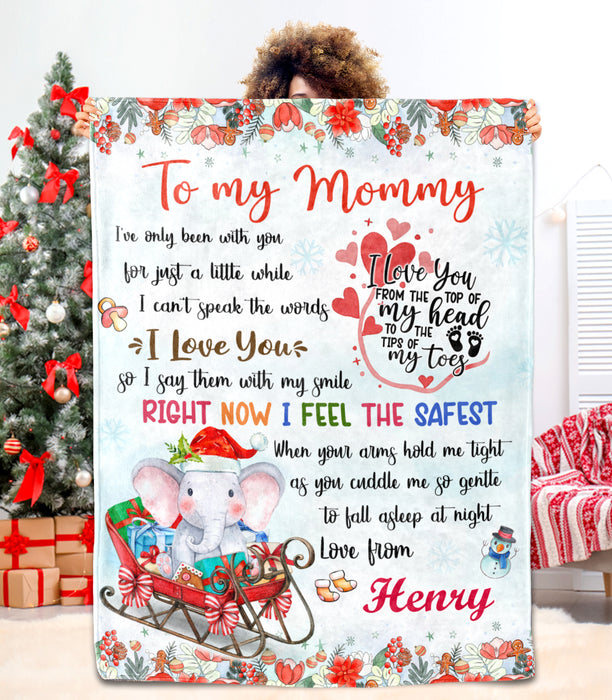 Personalized Blanket For Mommy To Be From Baby Love You From Top Of My Head Floral Custom Name Gifts For First Christmas