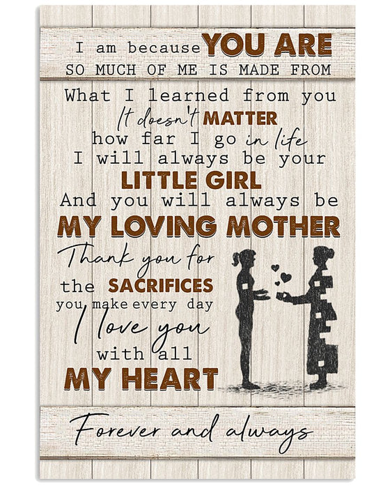 Personalized Canvas Wall Art For Mom From Kids You Will Always Be My Loving Mother Custom Name Poster Prints Home Decor
