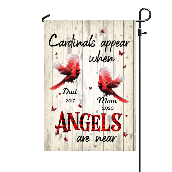 Personalized Memorial Gifts Flag For Family In Heaven Cardinal Appears When Angel Near Custom Name Cemetery Decoration
