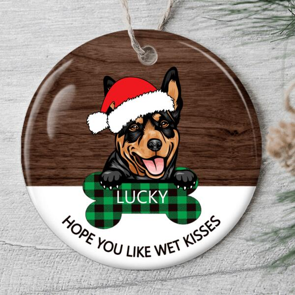 Personalized Ornament For Dog Lovers Hope You Like Wet Kisses Bone Custom Name Tree Hanging Gifts For Christmas