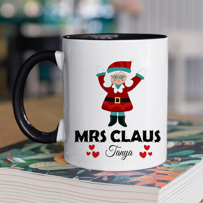 Personalized Coffee Mug Gifts For Couples Funny Santa Claus Red Heart Custom Name Accent Cup For Anniversary Valentines