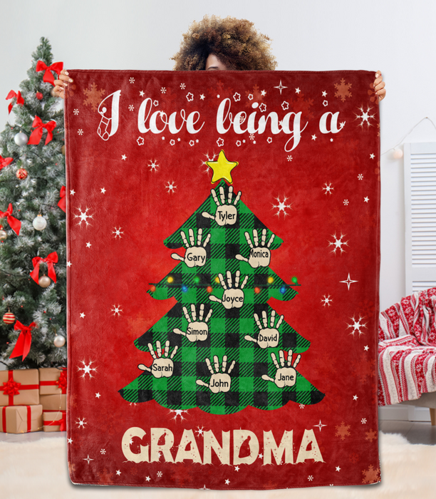 Personalized To My Grandmother Blanket From Grankids I Love Being A Nana Snowflakes Tree Custom Name Gifts For Christmas