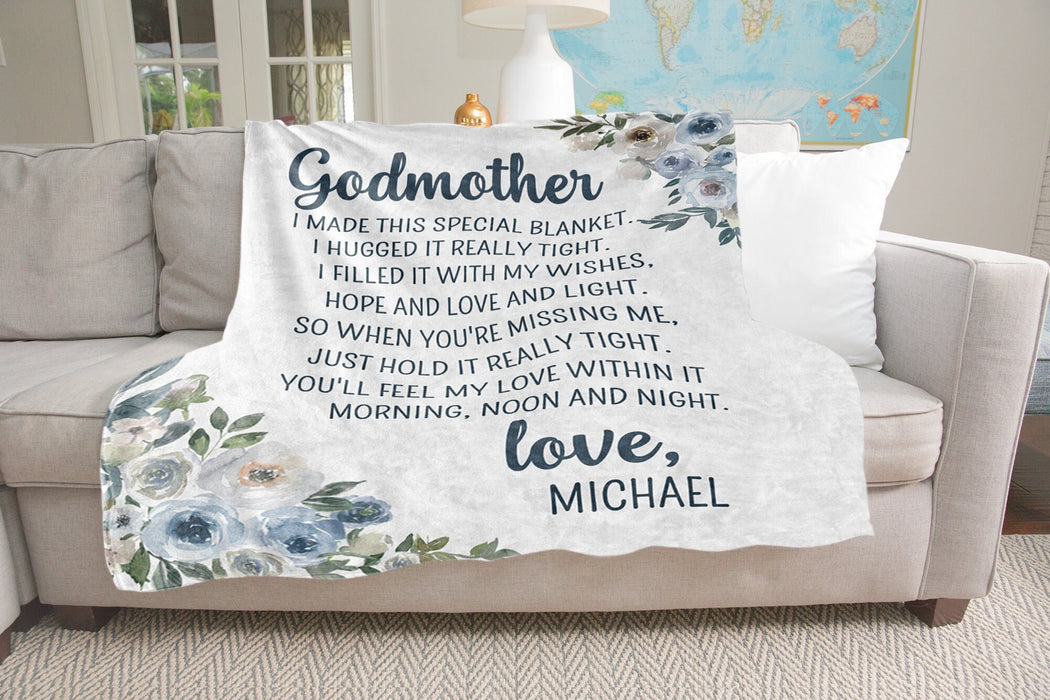 Personalized To My Godmother Blanket From Godchild When You're Missing Me Hold Tight Custom Name Gifts For Christmas