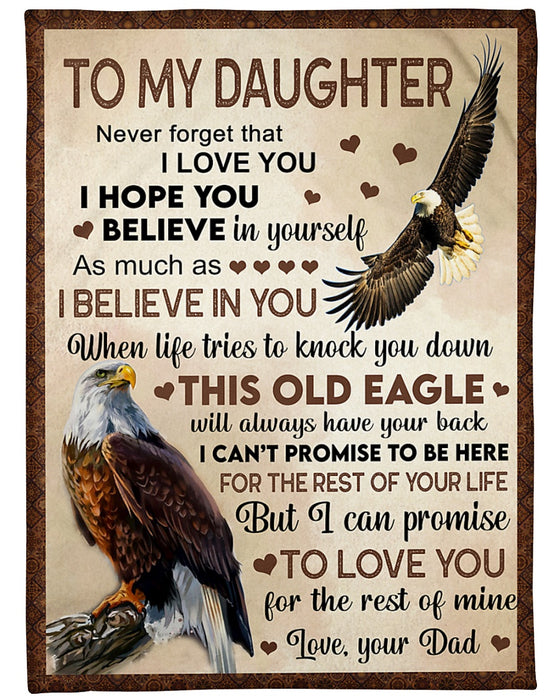 Personalized To My Daughter Blanket From Parents Vintage Old Eagle Always Have You Back Custom Name Gifts For Christmas