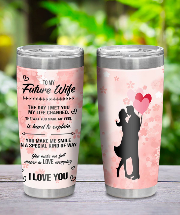 Personalized To Future Wife Tumbler From Husband The Day I Met You Life Changed Custom Name Travel Cup Christmas Gifts