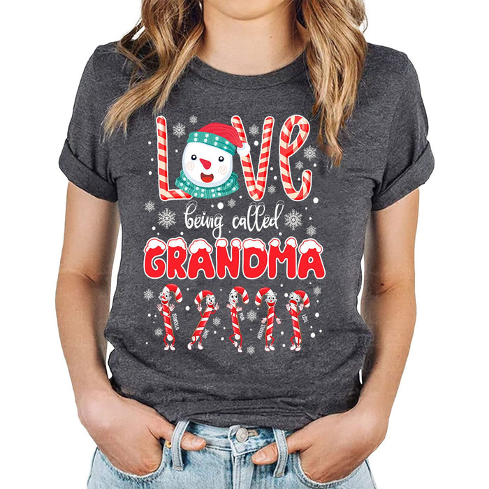 Personalized Sweatshirt For Grandma From Grandkids Love Being Called Nana Candy Cane Custom Name Shirt Christmas Gifts