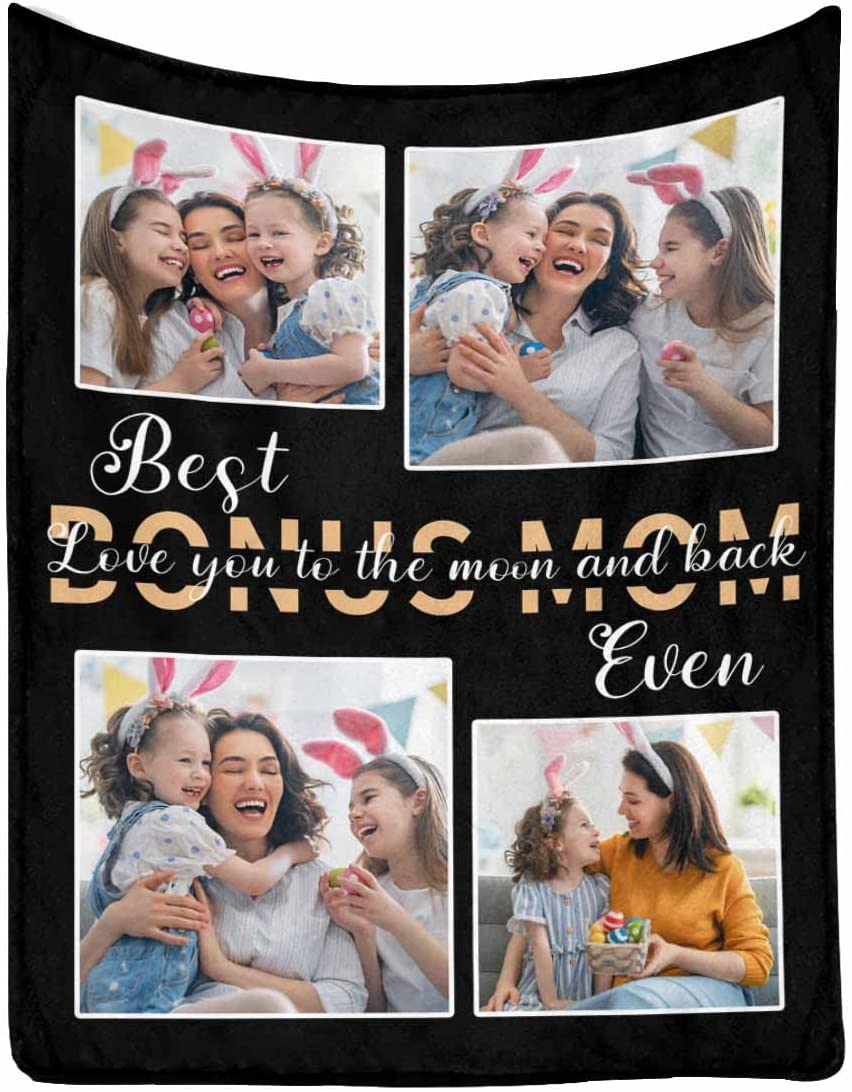 Best Step Mom Ever Personalized Photo Blanket, Step Mother