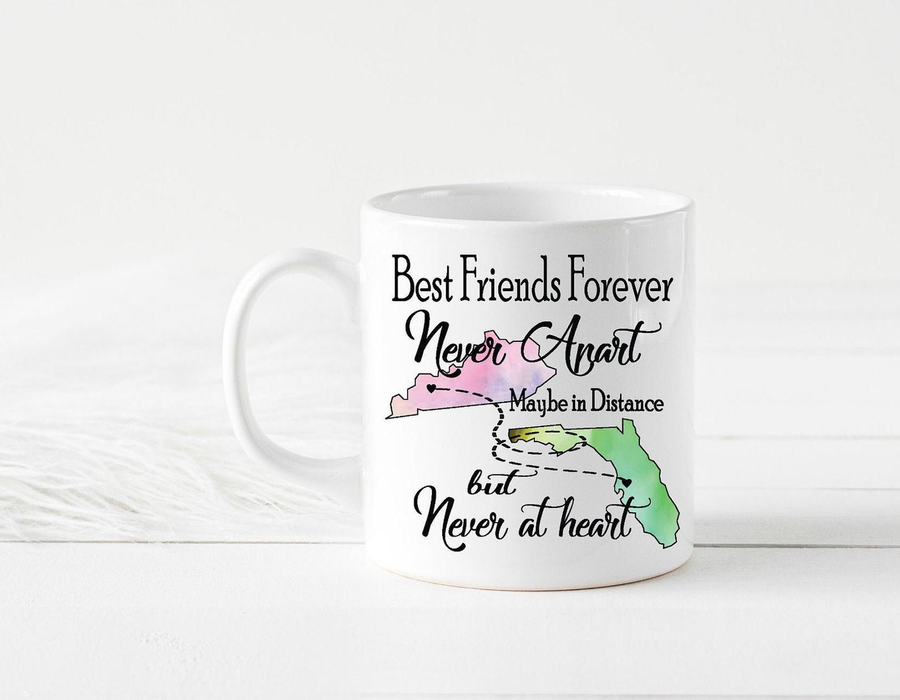 Personalized Coffee Mug For Friends Bestfriends Forever Long Distance Custom Name White Cup Long Distance Touch Gifts