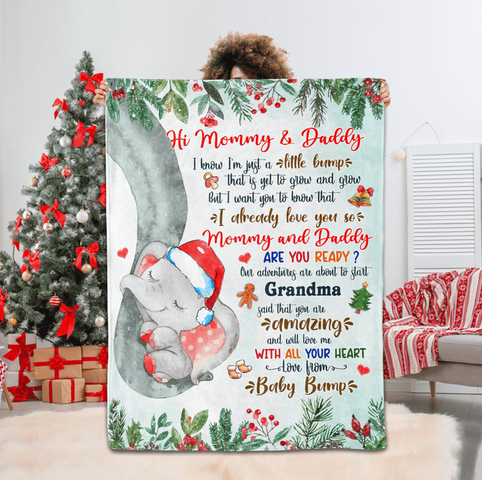 Personalized Blanket For New Mom Dad From Baby Our Adventuring Are Ready Elephant Custom Name Gifts For First Christmas