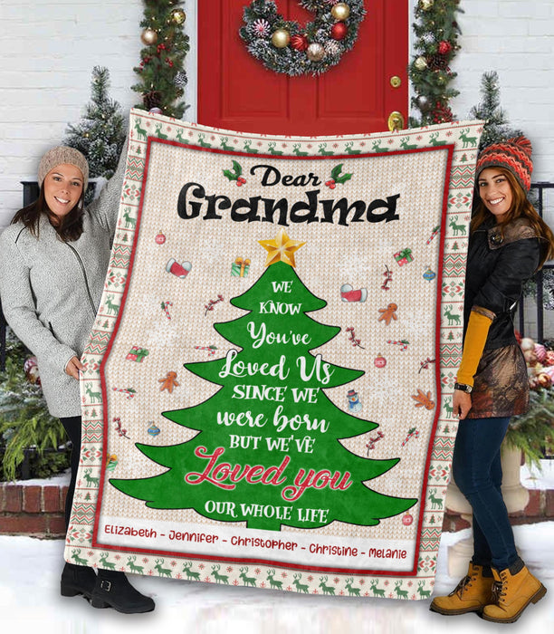Personalized To My Grandma Blanket From Grandkids We Know You've Loved Us Christmas Tree Custom Name Gifts For Christmas