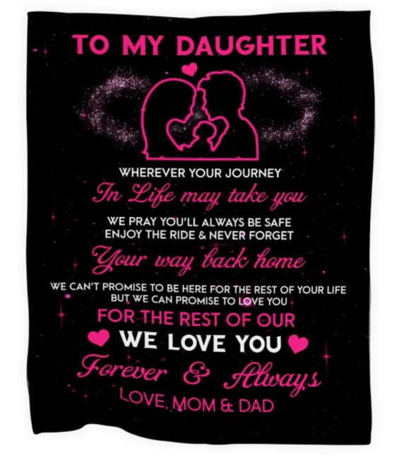 Personalized To My Daughter Love Family Fleece Sherpa Blanket From Dad And Mom We Love You Forever And Always