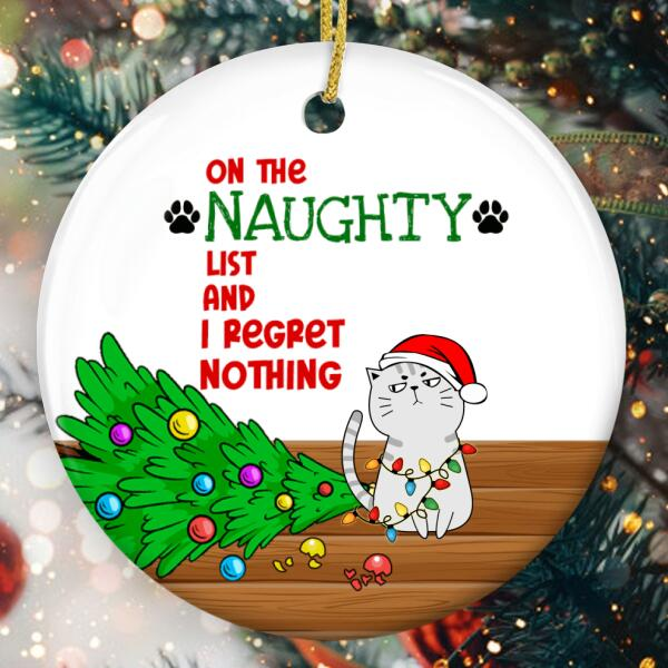 Personalized Ornament For Cat Owners Xmas Pine Tree I Regret Nothing Custom Name Tree Hanging Gifts For Christmas Xmas