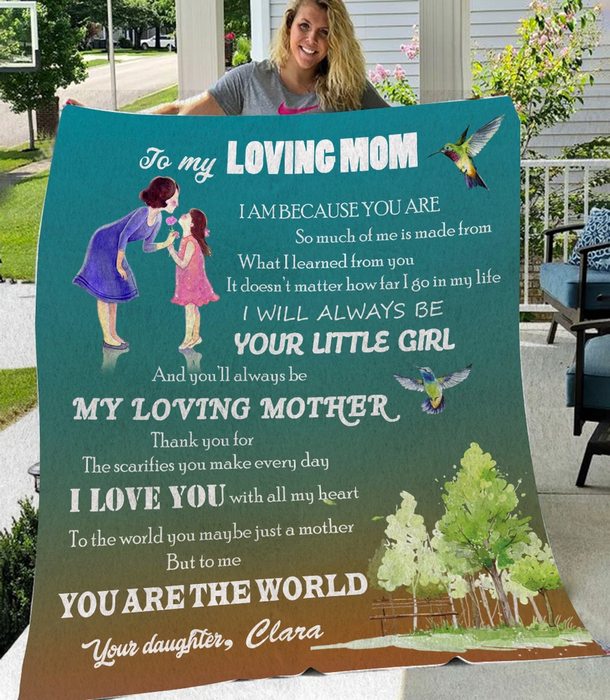 Personalized Blanket To My Loving Mom Mother & Daughter Print Custom Name Blanket For Mothers Day