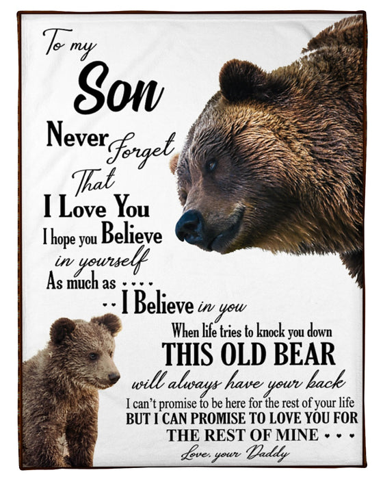 Personalized My Dear Son Always Remember How Much I Love You Fleece Blanket From Daddy Custom Name Crown Bear Printed
