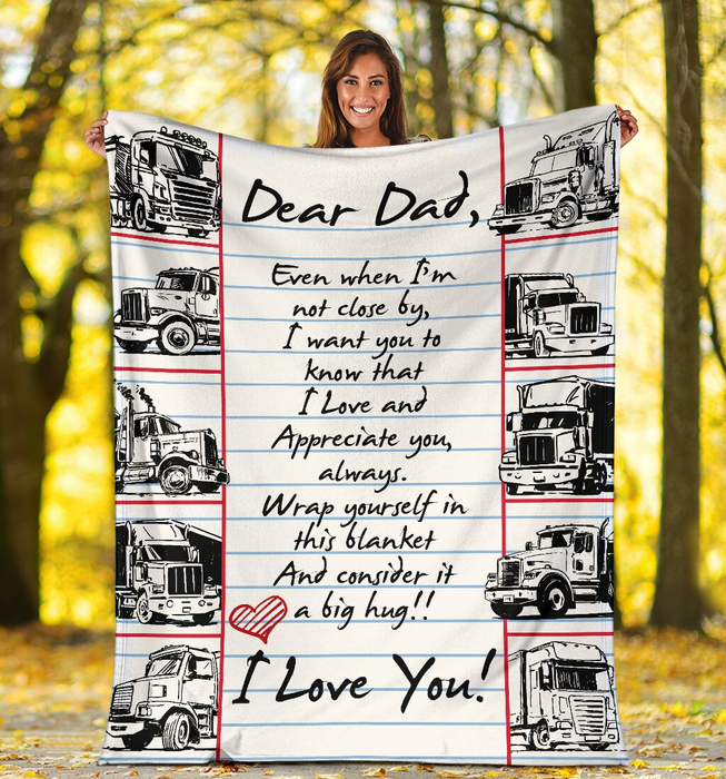 Personalized To My Daddy Blanket From Son Daughter Truck Driver When I Am Not Close Letter Custom Name Christmas Gifts
