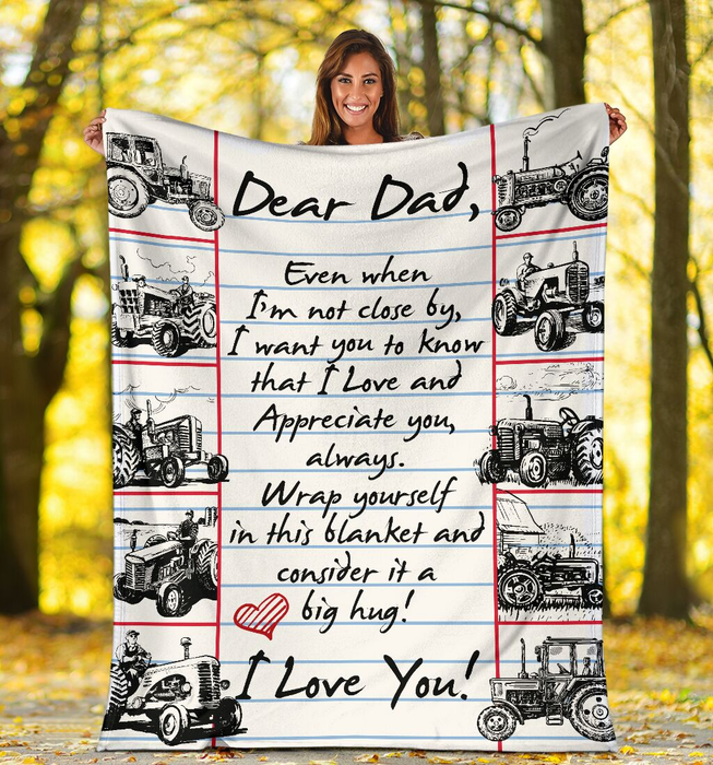 Personalized To My Daddy Blanket From Son Daughter Tractor Farmer When I'm Not Closed Letter Custom Name Christmas Gifts