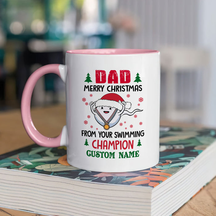 Personalized Coffee Mug For Dad From Kids Funny Saying Joke Naughty Sperm Custom Name Ceramic Cup Gifts For Christmas