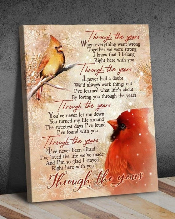 Family Christmas Canvas Through The Years When Everything Went Wrong Together We Were Strong Cardinals Bird & Snowflake