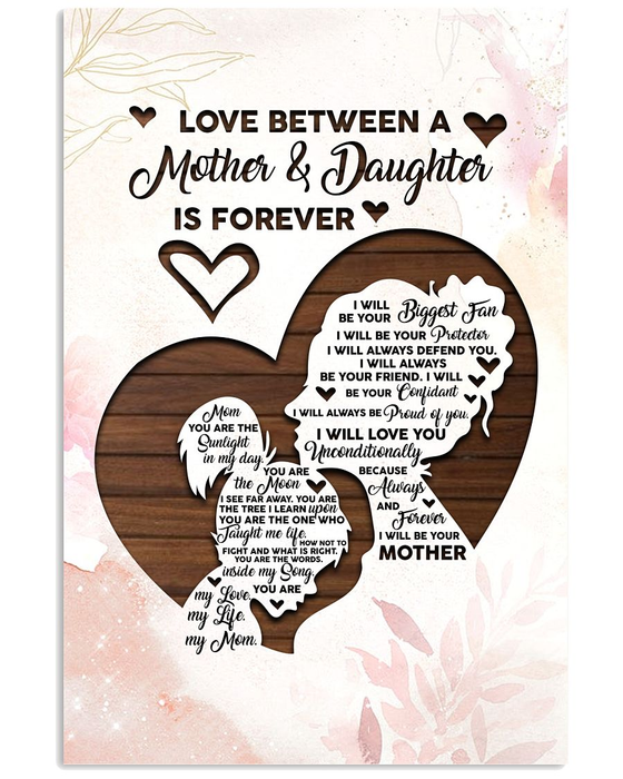 Canvas Wall Art For Mom From Daughter Silhouette I Will Be Your Biggest Fan Be Your Protector Poster Prints Home Decor