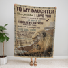 Personalized Fleece Blanket To My Daughter From Dad Never Forget That I Love You Print Old Lion And Baby Rustic Design