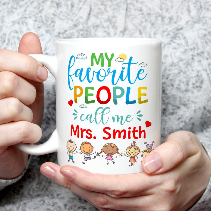 Personalized Ceramic Coffee Mug For Teacher My Favorite People Kids Printed Custom Name 11 15oz Back To School Cup