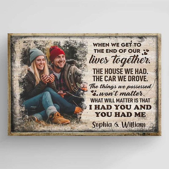 Personalized Canvas Wall Art For Couples I Had You & You Had Me Rustic Custom Name & Photo Poster Prints Birthday Gifts