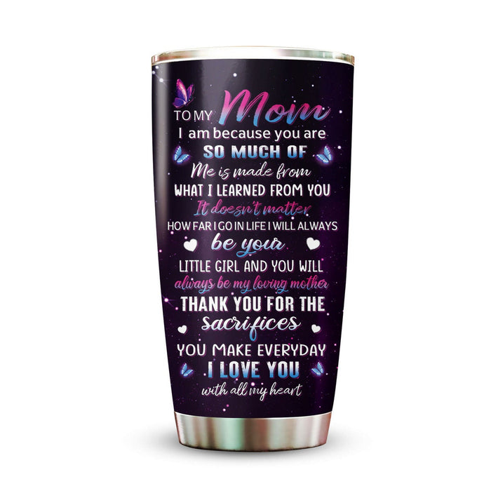 Personalized Tumbler To Mommy Rose Flower Love You With All My Heart Gifts For Mom Custom Name Travel Cup For Birthday