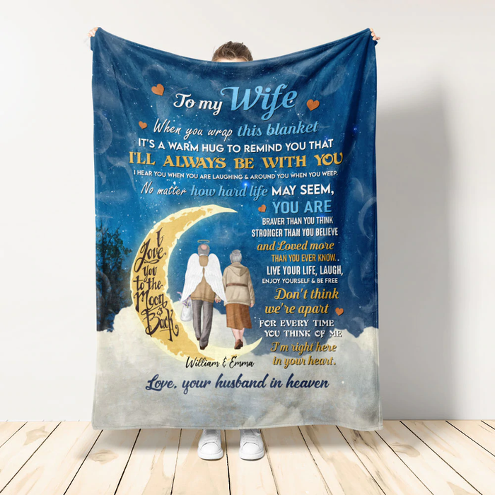 Personalized To My Wife Blanket From Husband In Heaven No Matter How Hard This Life Custom Name Sympathy Blanket