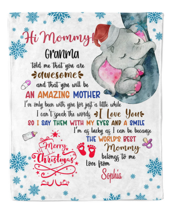 Personalized Blanket For First Time Mom From Baby Say Them With My Eyes & Smiles Custom Name Gifts For First Christmas
