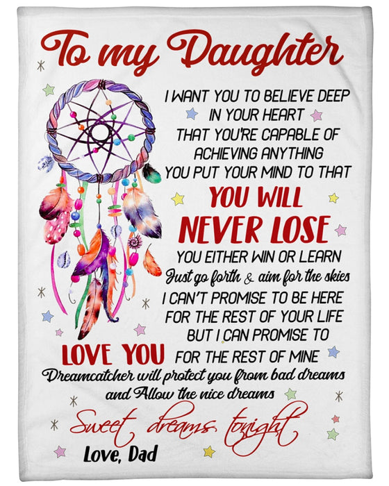 Personalized To My Daughter Blanket From Mom Dad Dreamcatcher Believe Deep In Your Heart Custom Name Gifts For Christmas