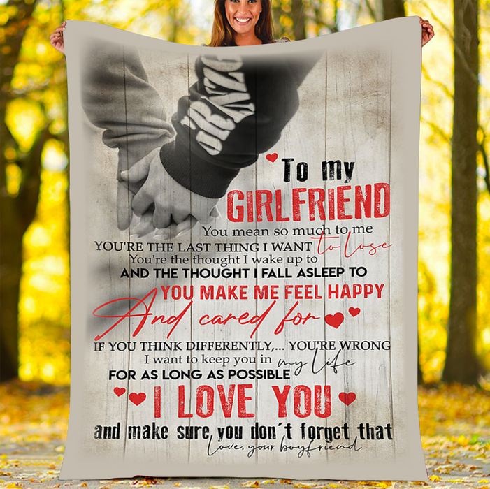 Personalized To My Girlfriend Blanket Gifts From Boyfriend I Wanna Keep You In My Life Vintage Custom Name For Christmas