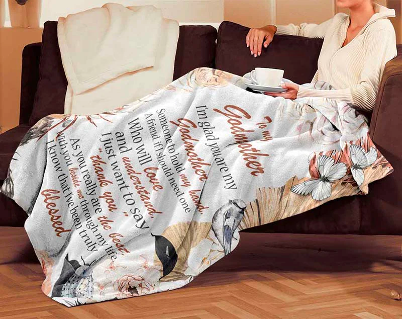 Personalized To My God Mom Blanket From Godchild Wish You Beside Me Through My Life Custom Name Gifts For Christmas