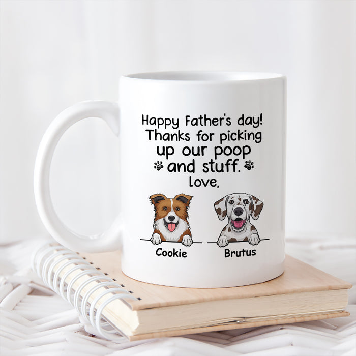 Personalized Ceramic Coffee Mug For Dog Dad Cute Funny Dog Printed Custom Dog's Name And Photo 11 15oz Cup