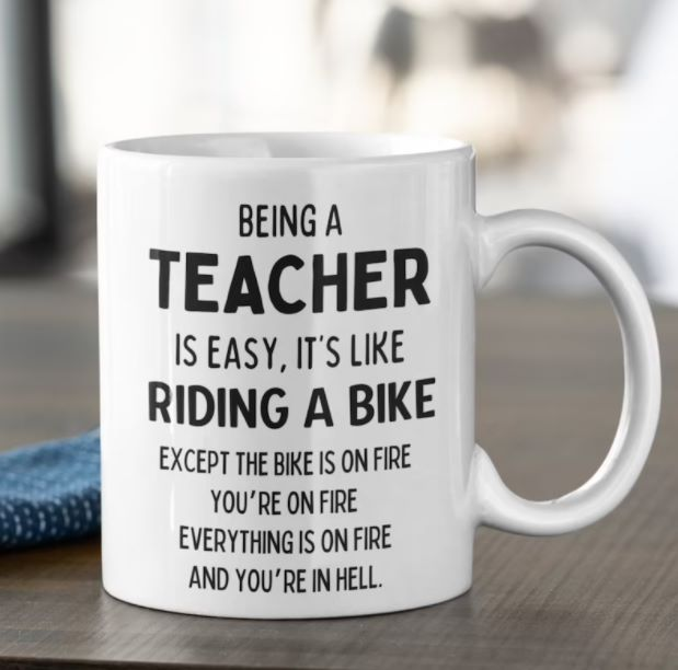 Novelty Funny Ceramic Coffee Mug For Teachers Except Everything Is On Fire 11 15oz Back To School Cup