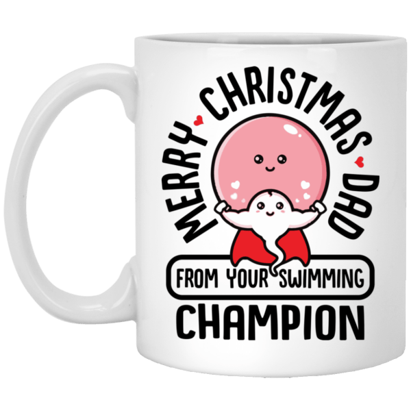 Personalized Coffee Mug For Dad From Kids Merry Xmas From Swimming Naughty Sperm Custom Name Ceramic Cup Birthday Gifts