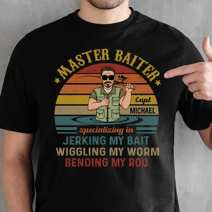 Personalized Shirt For Dad Master Baiter Old Man Fishing Shirt For Father's Day