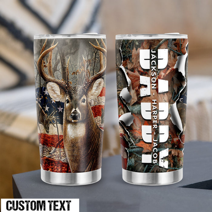 Personalized To My Daddy Tumbler From Son Daughter Deer Hunting Monogram Custom Name 20oz Travel Cup Gifts For Birthday