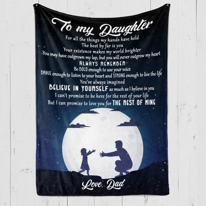 Personalized To My Daughter Blanket From Dad Believe In Yourself As Much As I Believe In You Daddy & Baby Printed