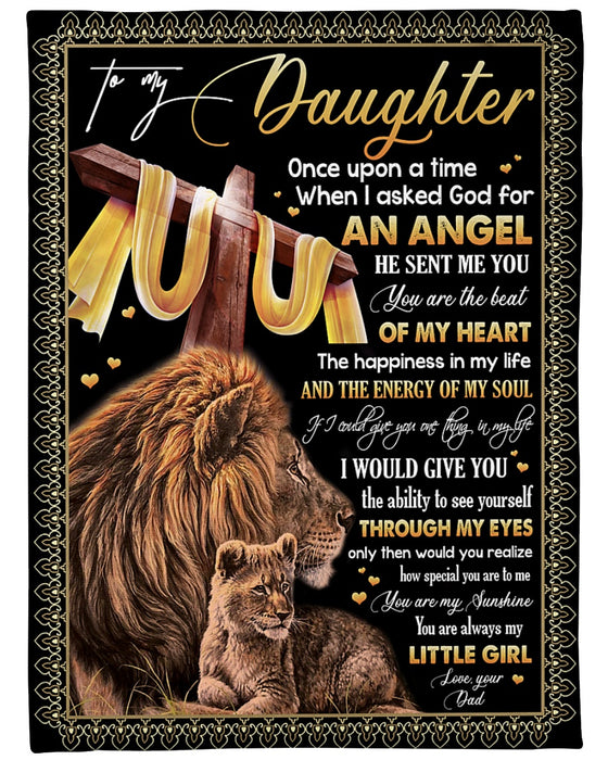 Personalized To My Daughter Blanket From Parents Lion Christian Cross You Are The Beat Custom Name Gifts For Christmas