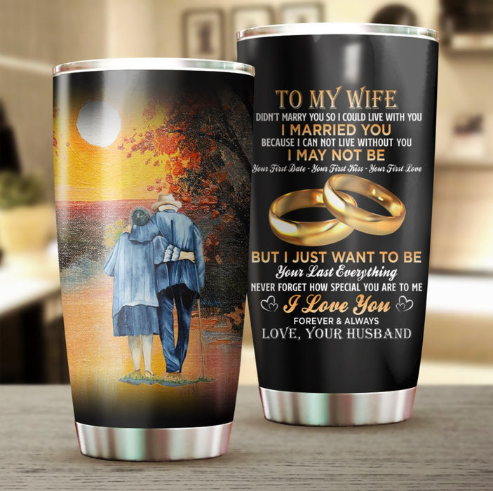 Personalized To My Wife Tumbler From Husband Rings Couple Not Your First Date Kiss Custom Name Travel Cup Birthday Gifts