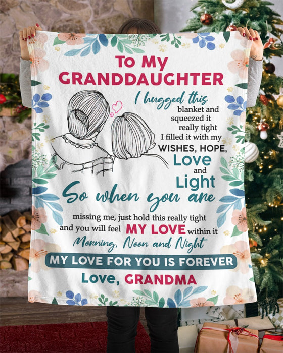 Personalized To My Granddaughter Blanket From Grandma My Love For You Is Forever Floral Custom Name Gifts For Christmas