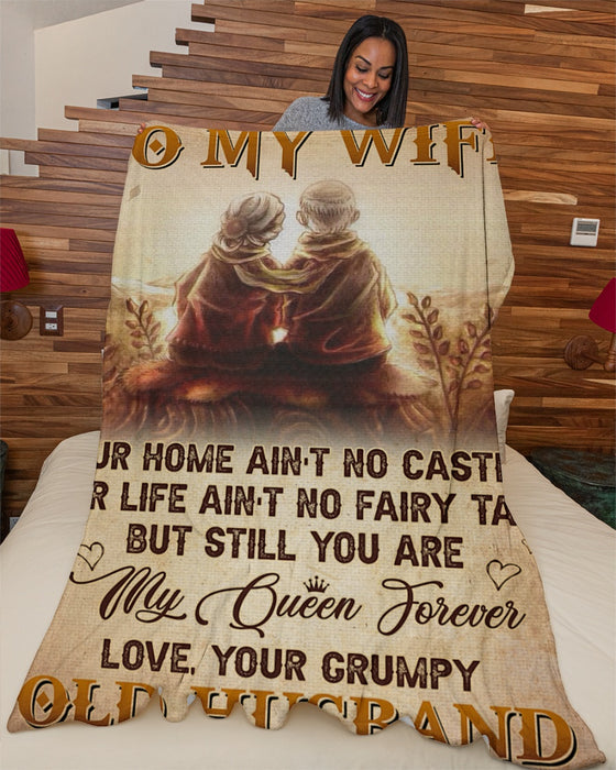 Personalized To My Wife Blanket From Husband Our Home Ain't No Castle Old Couples Custom Name Gifts For Christmas