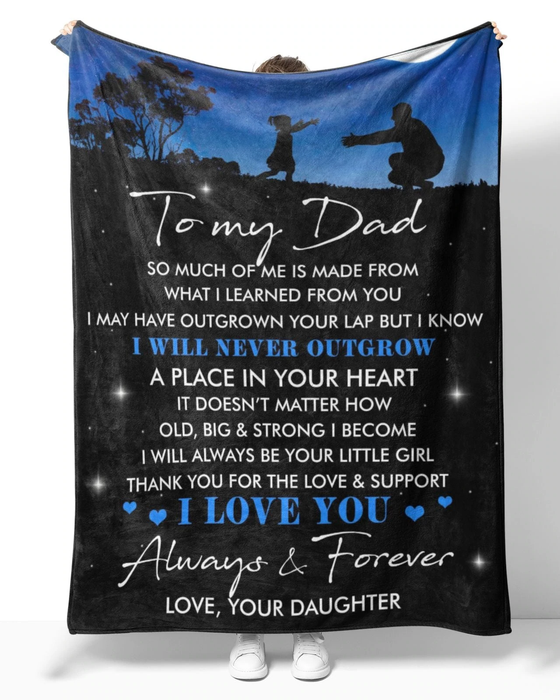 Personalized Blanket To My Dad From Daughter Always Be Your Little Girl Daddy & Baby Girl Print Custom Name
