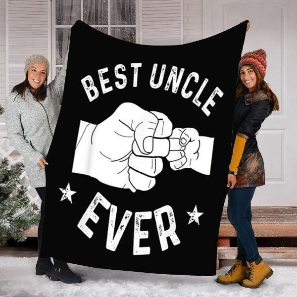 Personalized Blanket For Uncle From Niece Nephew Baby Fist Bump Best Ever Star Custom Names Gifts For Christmas Xmas