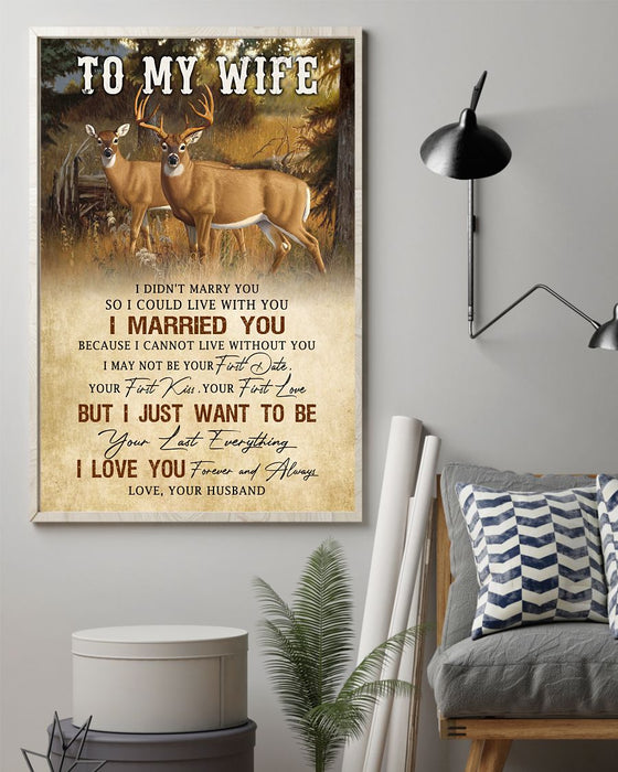 Personalized To My Wife Canvas Wall Art From Husband Hunting Deer I Married You Vintage Custom Name Poster Prints Gifts