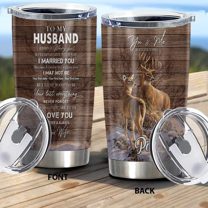 Personalized To My Husband Tumbler From Wife Hunting Deer How Special You Are Wooden Custom Name Gifts For Anniversary